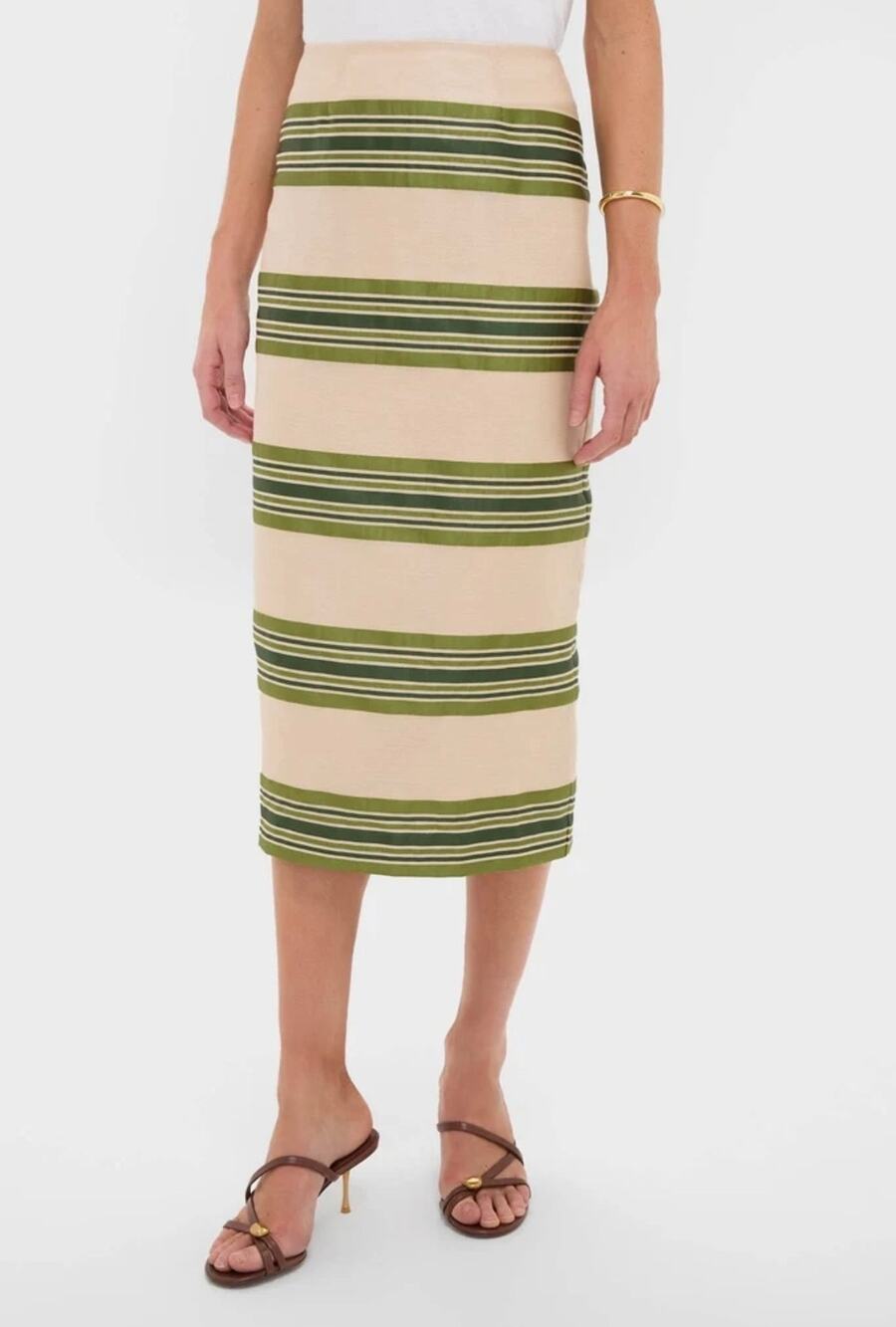 Tuckernuck Satin Stripe Ellington Midi Skirt – Size 4 – NWT